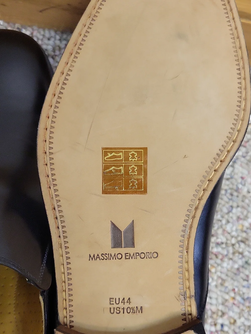 Massimo Emporio Black Slip-On Men's Dress Shoes New 10.5 Office Old Money